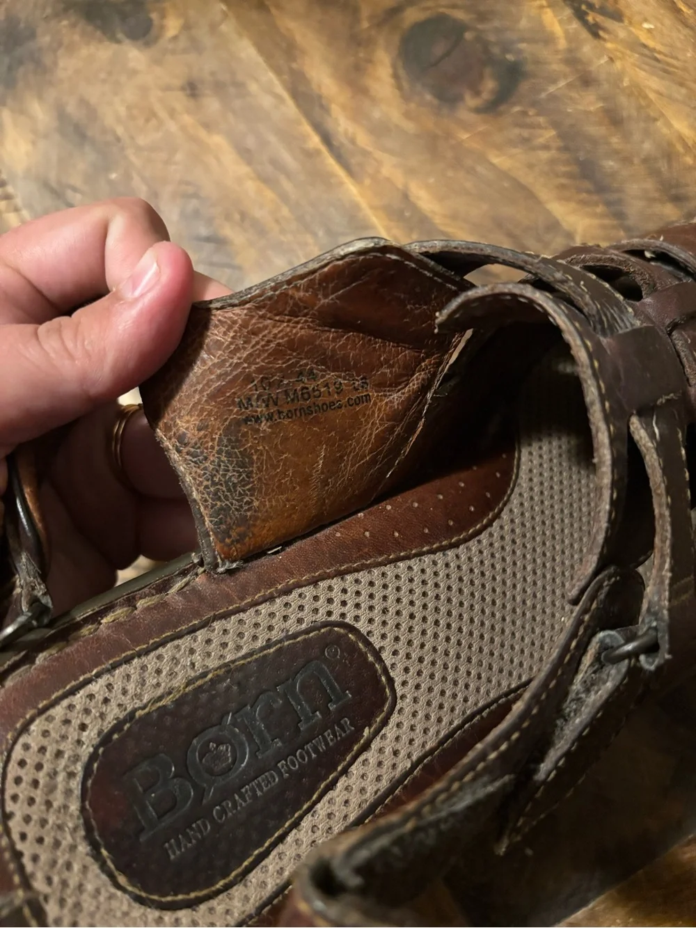 Born Brown Leather Fisherman Sandals for Men